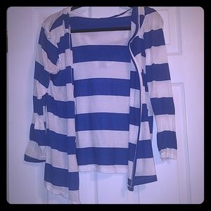 Striped open cardigan